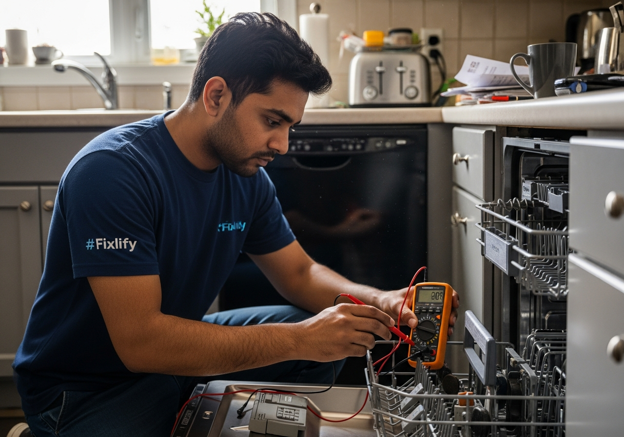 Fixlify lead technician repairing appliance in Edmonton
